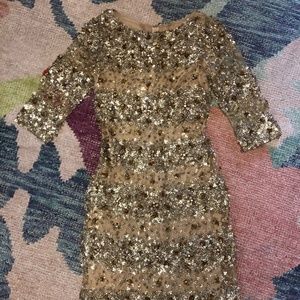 NEW NAEEM KHAN Embellished Long Sleeve Dress 10